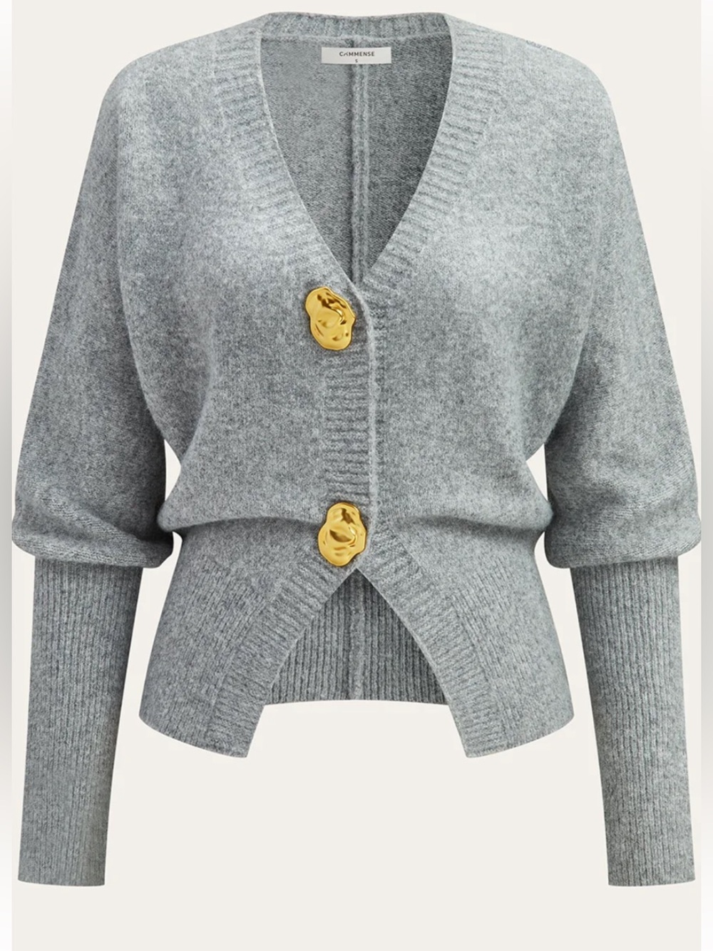 Commense Metal Button Wool Blend Cardigan